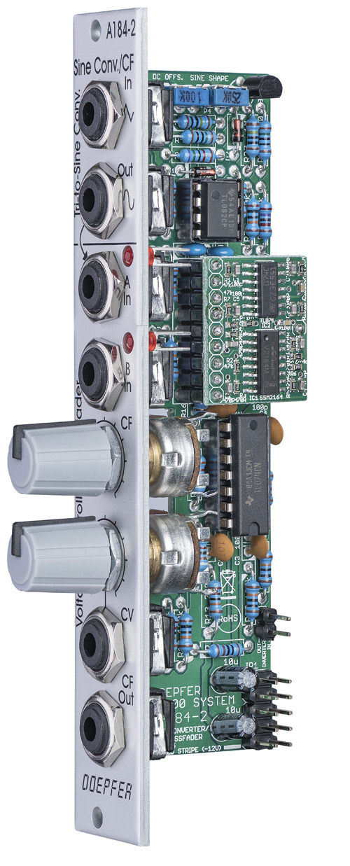 Side View: A-184-2 Voltage Controlled Crossfader / Triangle-to-Sine Waveshaper