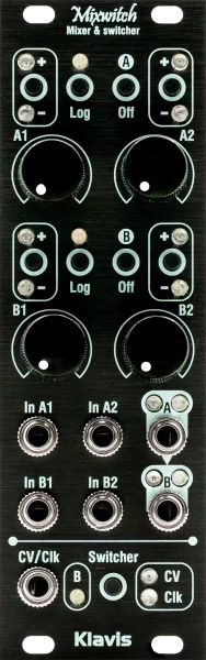 Mixwitch: Mixer & CV/Clk Controlled Switcher (Black)